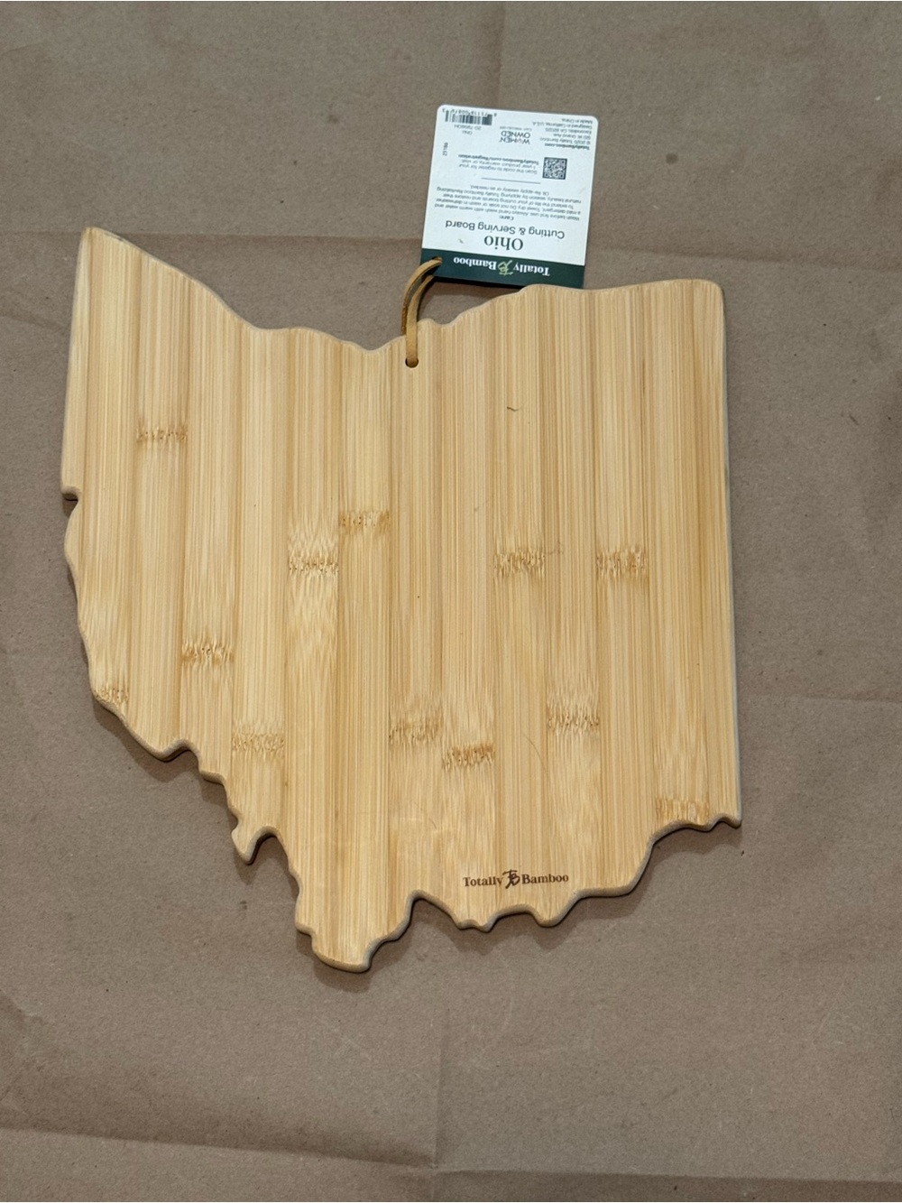 Totally Bamboo Ohio Shaped Bamboo Cutting & Serving Board - Natural